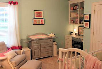 Aqua Blue and Pink Baby Girl Nursery Room