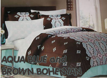 bohemian aqua blue and brown bedding sets comforter sets bedrooms pictures