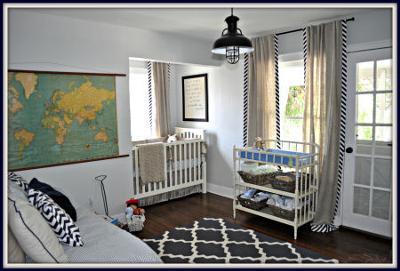 Baby Owen's nursery was decorated with special family items and antiques that give it a vintage feel as well as modern pieces.