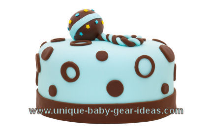  Birthday Cakes on Chocolate Brown And Blue Baby Shower Cake For A Boy S Shower Decorated