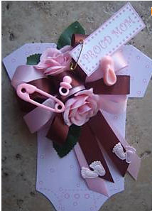 Baby Room Decorating Ideas on Footprint Theme Pink Brown Diaper Pin Baby Shower Corsage