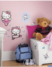 hello kitty ballerina wallies wall decals ballet stickers