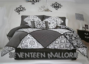 black and white polka dot bedding and bedroom decor