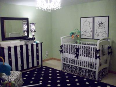 Boy and Girl Twin Nursery Ideas incl. Black and White Polka Dots 