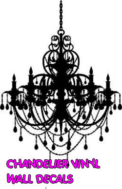 black vinyl chandelier wall decal sticker