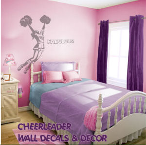 cheerleader pom pom decals stickers bedroom wall decorations decorating ideas