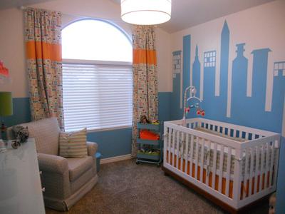 Modern Cityscape Nursery Theme for a Baby Boy