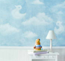 Cloud Mural Painting Ideas for the Baby Nursery Wall and Ceiling