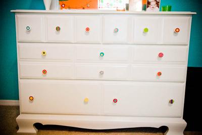 Homemade baby nursery dresser drawer pulls knobs! 