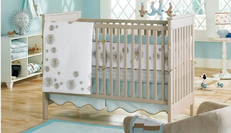 Designer Baby Bedding on Aqua Baby Contemporary Modern Baby Nursery Crib Bedding Set Seals