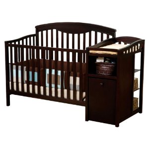 crib with attached changing table