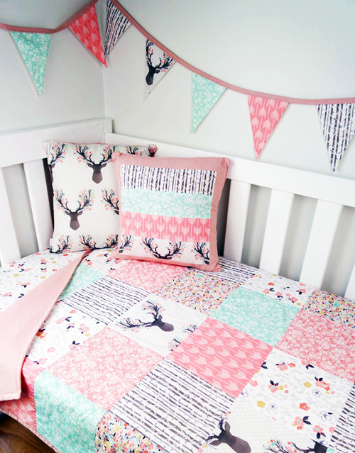 Designer Baby Bedding on Point Out The Baby Deer Or Enchanted Forest Baby Bedding Set By Lambs