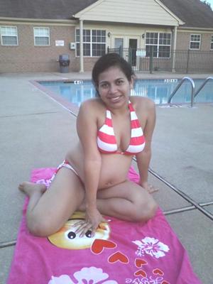 Enjoying my Pregnant Belly at the Pool