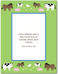 Farm Animal Birthday Party on Animal Acres Farm Animal Baby Shower Invitations By Littlebabybundle