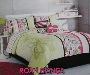 girls tropical bedding pink green black