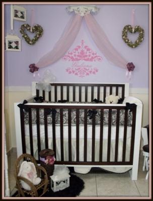 Our Baby Girl's Vintage Princess Nursery Room Decorated in Shades of Purple