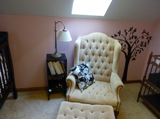 Black Painted Tree Mural that I Painted on the Pink Nursery Wall 