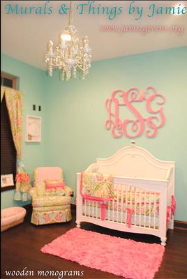 Green and Pink Nursery Ideas with a Touch of Aqua for a Baby Girl