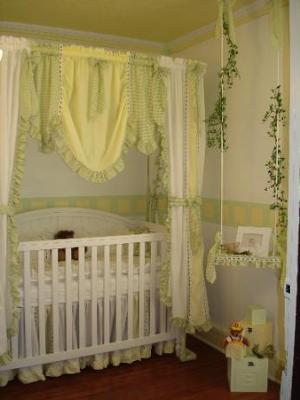 Green, Yellow and White Gender Neutral Baby Crib Bedding Nursery Set Pictures