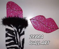 hot pink zebra print wall decorations