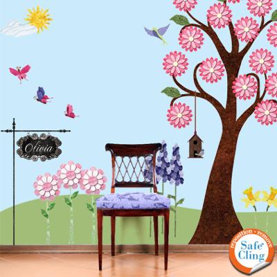 Splendid Garden Wall Decal Kit that I used to decorate my baby girl's blue nursery wall!  