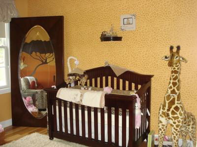 Leopard Print Wall Painting Technique.   Leopard Spots!   Wild Animal Print Wall Decor in our African Safari Theme Baby Nursery