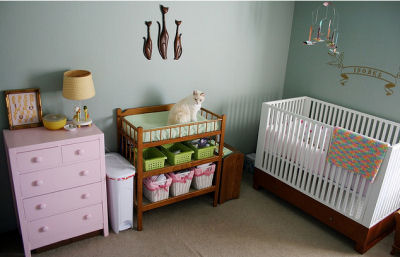 Modern Baby Girl Nursery on Modern Baby Girl Kitten Nursery Theme