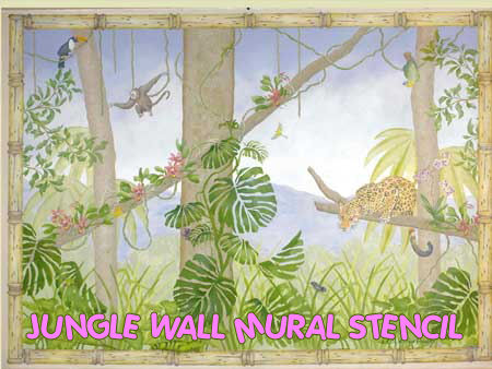 Paintingbaby Room on Paint By Number Jungle Baby Nursery Wall Mural Stencil Pattern