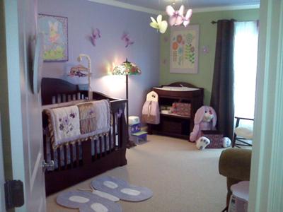 Paint Baby Room on Lavender  Mint Green And Chocolate Brown Butterfly Nest Baby Nursery