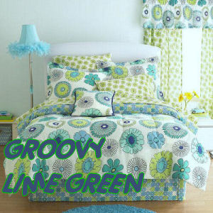 GIRLS LIME GREEN BEDDING and COMFORTER ENSEMBLES