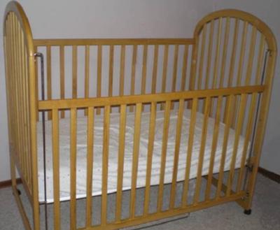 Little Folks Maple Drop Side Baby Crib 