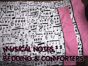 Musical note bedding, comforters and sheets sets
