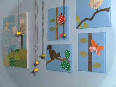 Nature Baby Nursery Theme Decorations Bees Birds Butterflies and Bees