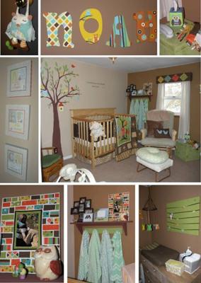 Baby Noah's Bright Owl Baby Nursery Theme Decor