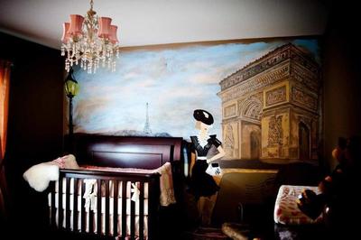 Paris at Dusk Wall Mural in My Baby Girl's Nursery