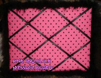 Pink and black wall message board