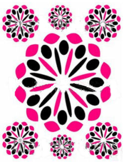 pink and black wall decor stickers decals polka dots