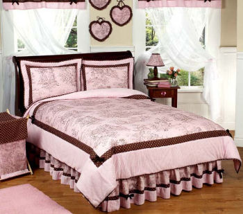 brown and pink toile bedding comforter sets girls bedroom decorating pictures