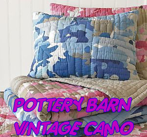POTTERY BARN VINTAGE PINK CAMO BEDDING, BEDROOMS and COMFORTERS SETS VINTAGE QUILTS
