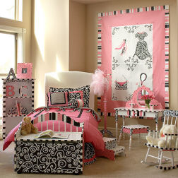teen bedrooms pink black white french parisian sophisticated/