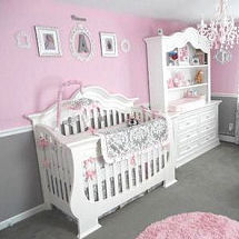 Pink and Gray Baby Room