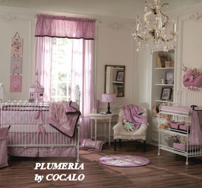 Girls Bedding Ideas on Tropical Plumeria Baby Bedding For A Baby Girl Nursery