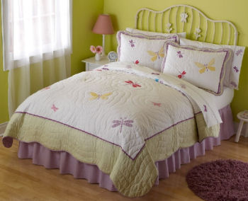 purple and green dragonfly bedding sets