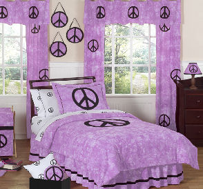 purple peace sign bedding comforter sets signs bedroom pictures