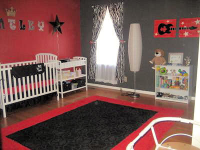   Black Room on Red  White And Black Nursery Decorated For A Baby Boy Or Girl