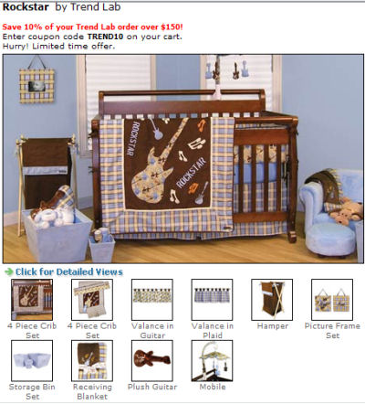 Plaid Bedding  Boys on Baby Nursery Pictures Musical Guitar Rock And Roll Baby Bedding Set