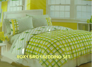 roxy birdy bedding green and yellow gingham bird comforter