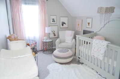 Shabby Chic Zoo Baby Nursery Ideas in Pink and Grey for a Girl