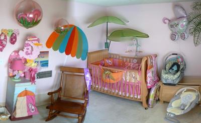 Beach Theme Baby Bedding on Girl Nursery Theme W Pink And Orange Surf Baby Bedding And Decor