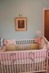 Aqua Blue and Pink Baby Girl Nursery Bedding and Wall Decor